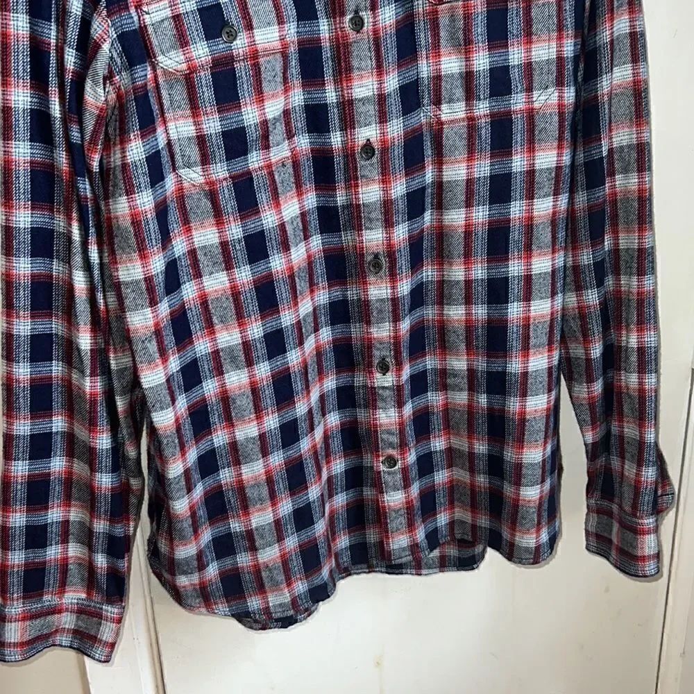 GAP + Pendleton Plaid Button Down Shirt Navy Red - Picture 3 of 6